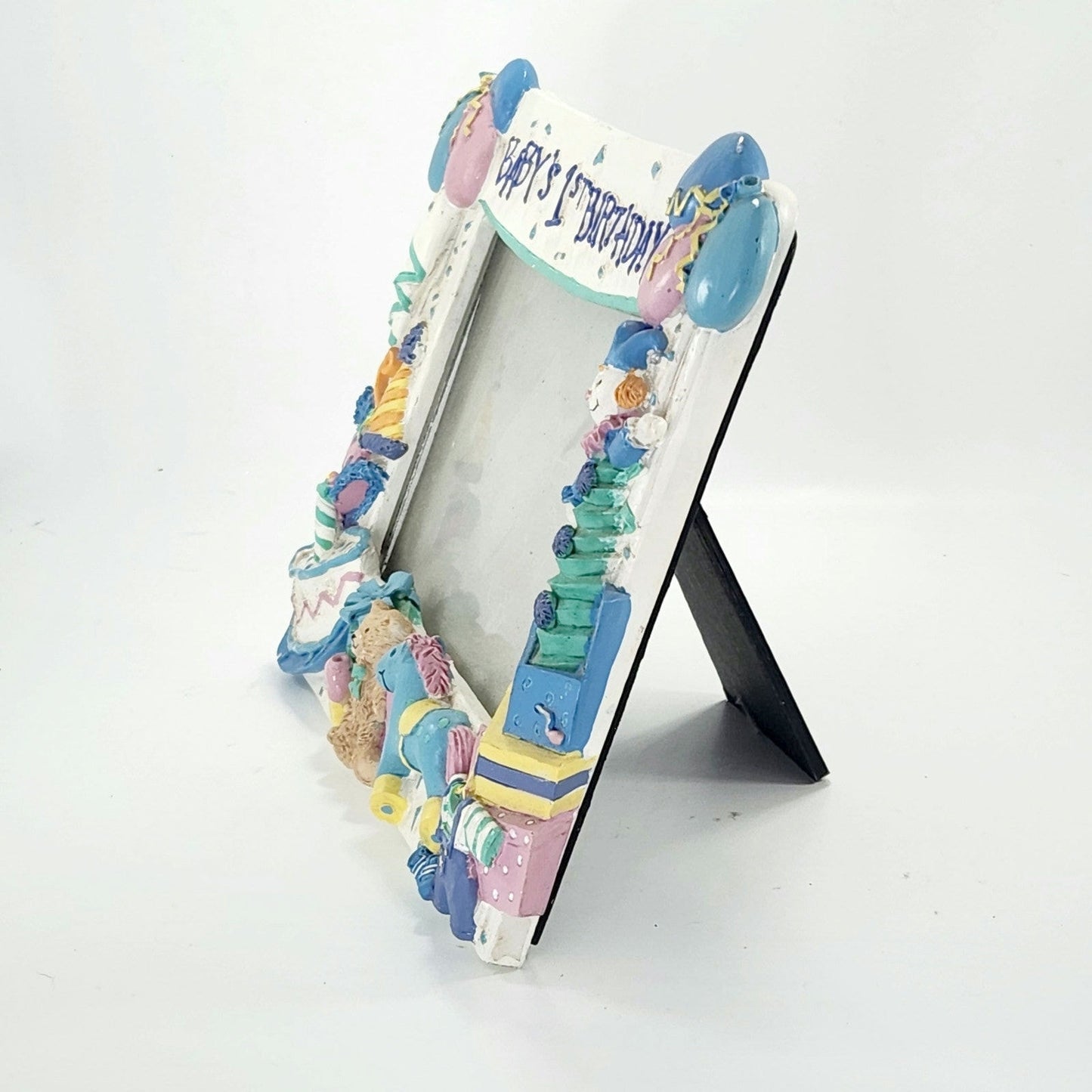 Vintage Papel Giftware 1990s 3D Pastels Baby’s 1st Birthday 4x6 Picture Frame
