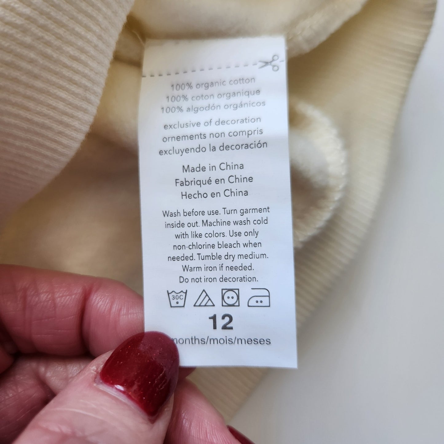 Rabbit + Bear Organic Cotton Snowman Embroidery Sweatshirt NWT Size 12 months