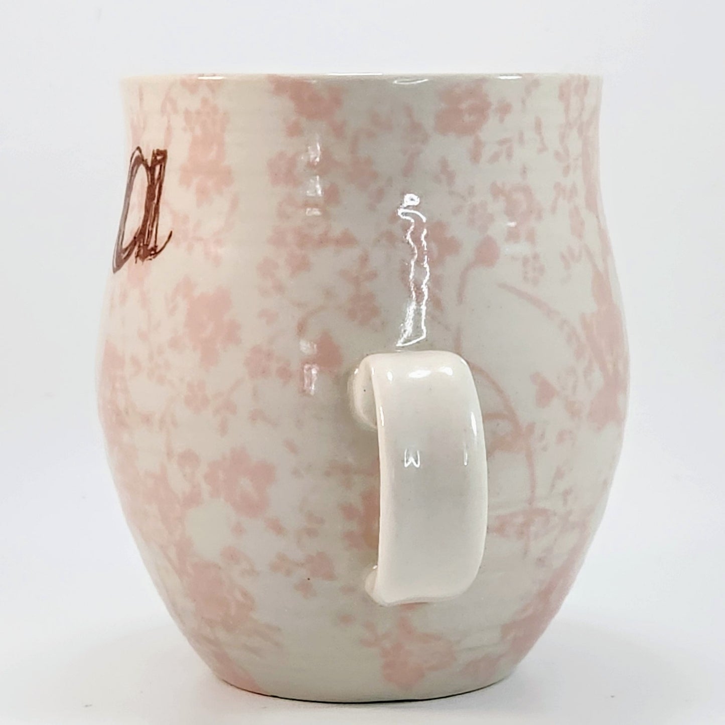 Anthropologie Homegrown Letter "a" Monogram Initial Mug Pink, Brown & White | Home