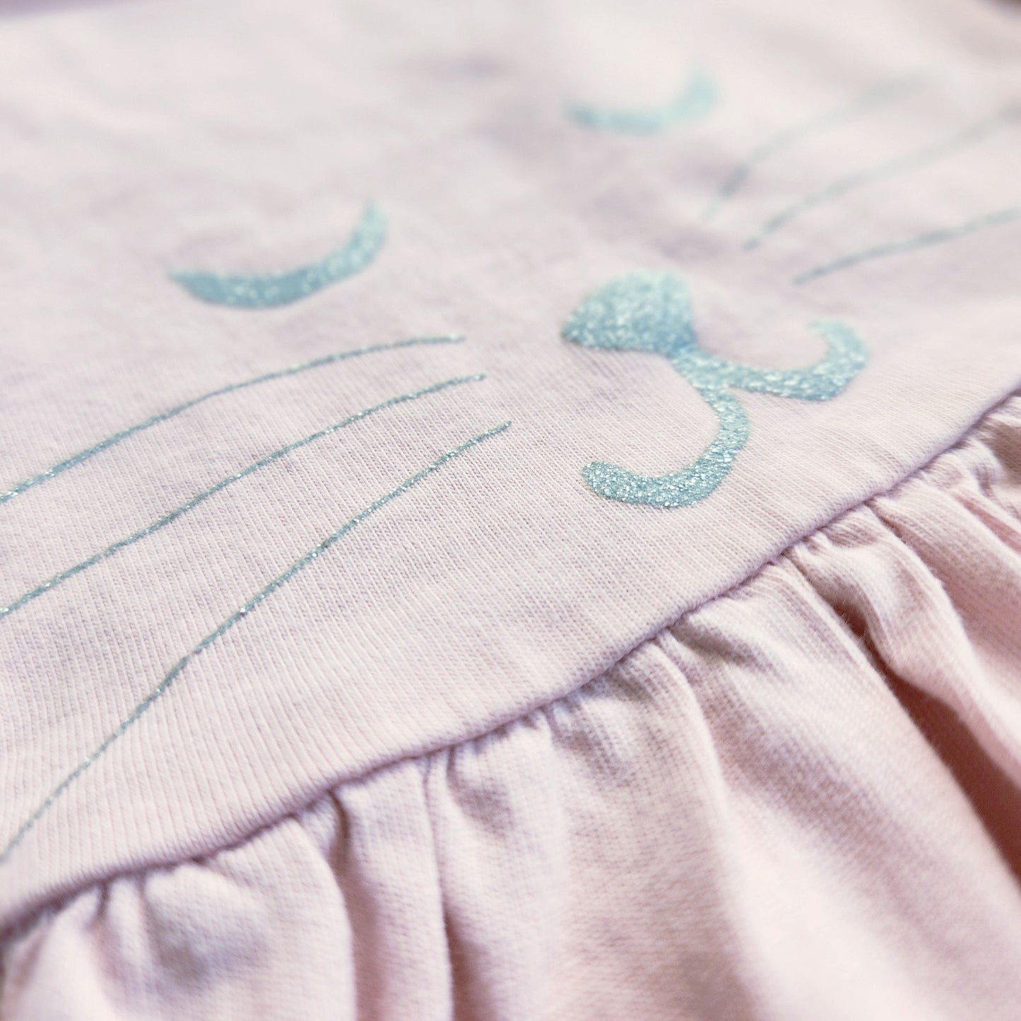 Hanna Andersson Character Dress Petal Pink Sparkly Silver Cat Size 3T | 90 cm