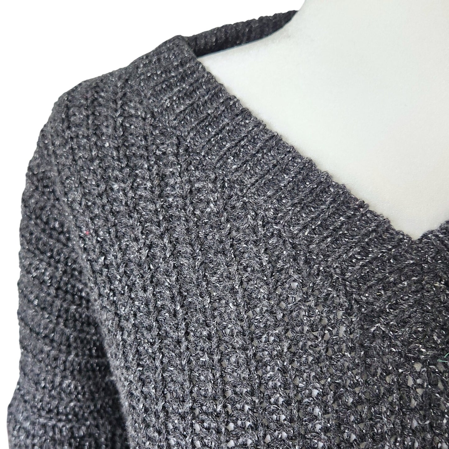 Madewell Pleat-Sleeve Pullover Sweater Ashland Slate | Italian Yarn Silk Blend Textured Knit | Women's Size XXS