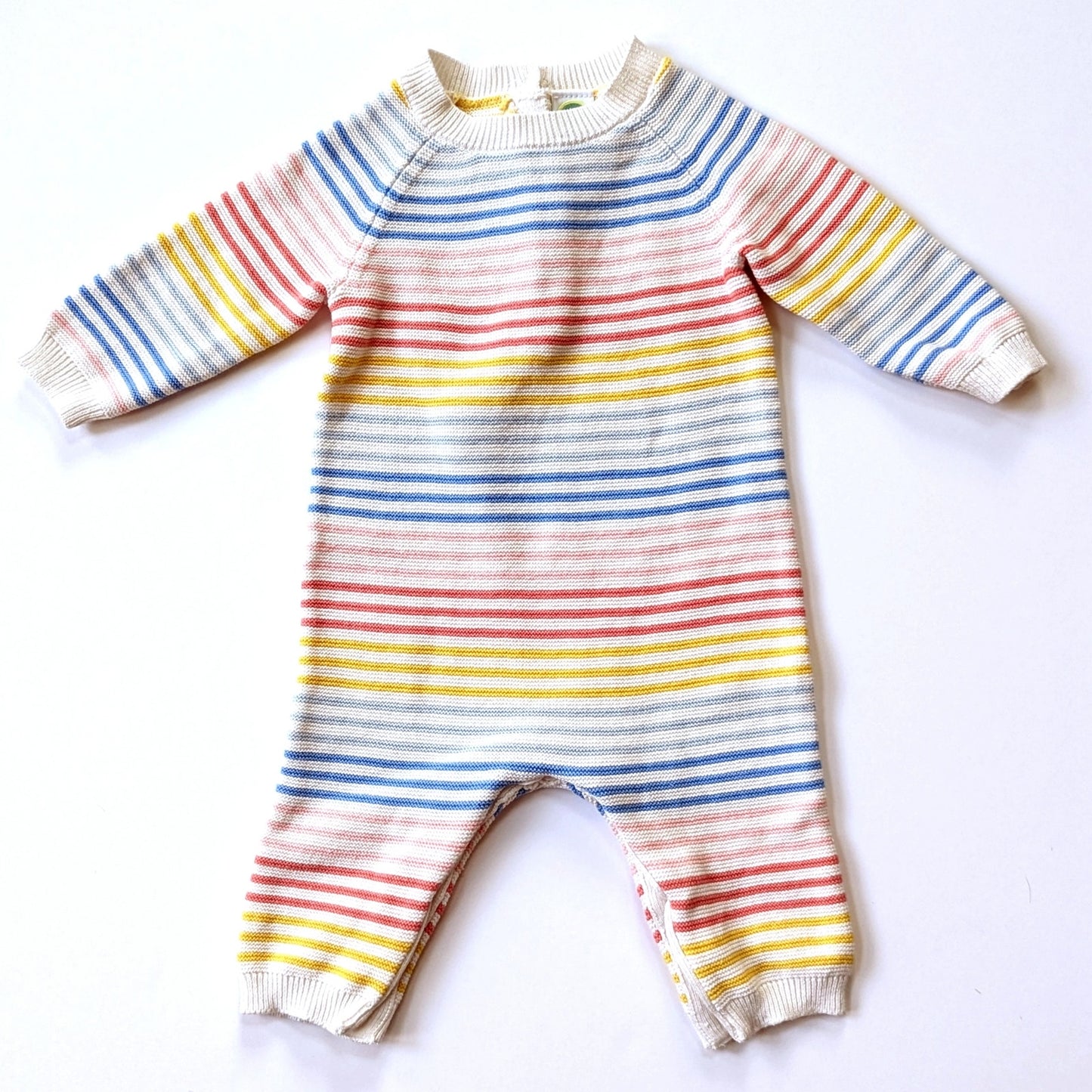 Little Me Rainbow Striped Cotton Sweater Long Sleeve Bodysuit Size 6 months EUC