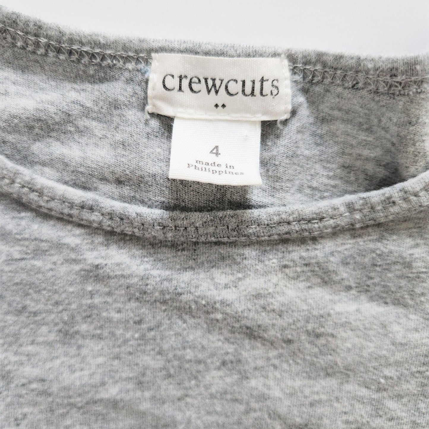 J.Crew Crewcuts Girls Gray Jersey & Blue StripedFlutter Sleeve Dress Size 4
