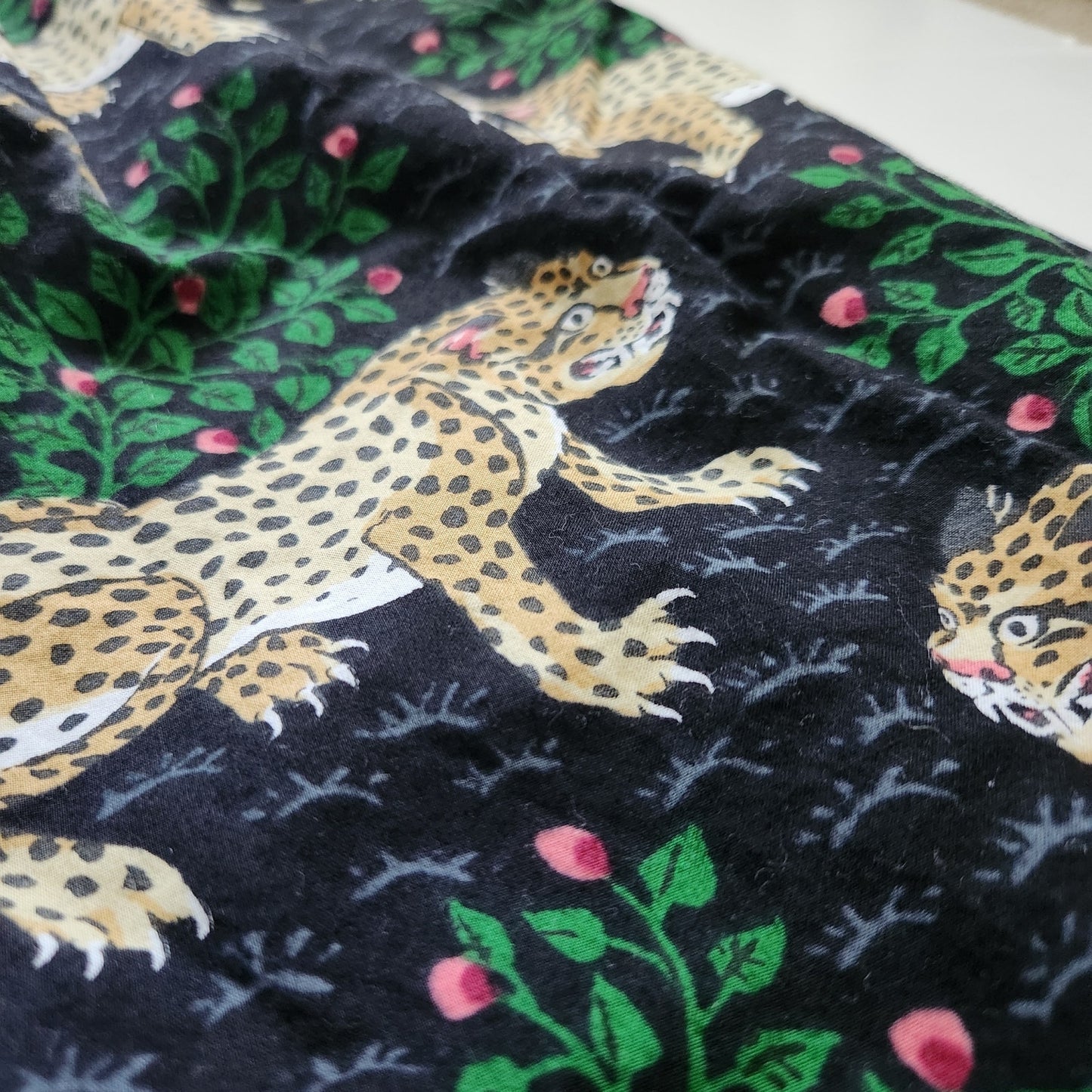 Printfresh Women's Cropped PJ Pajama Pants Organic Cotton Bagheera Print Size XL