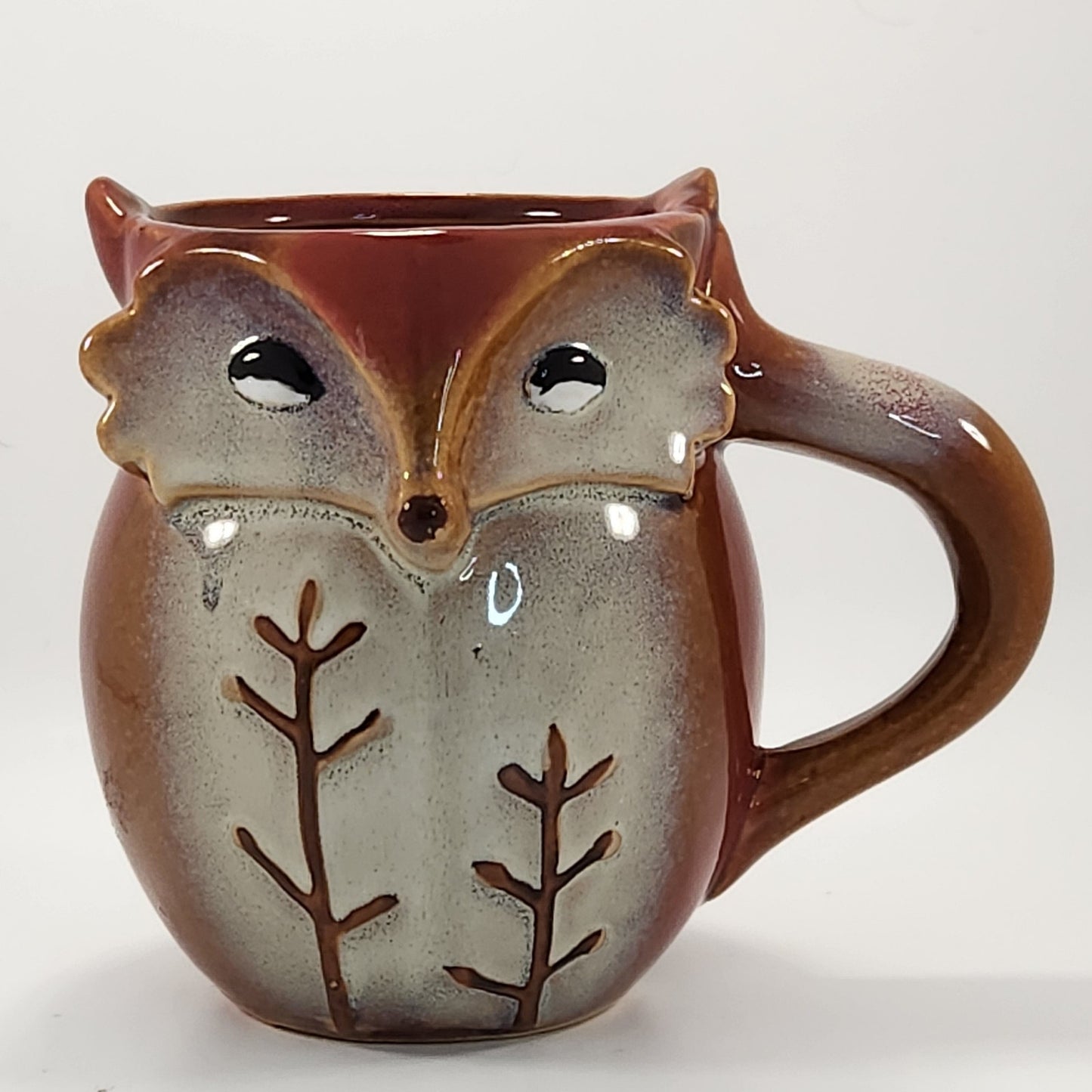 Gibson 3D Art Fox Shaped Reactive Glazed Stoneware Coffee Mug 20 oz | Home