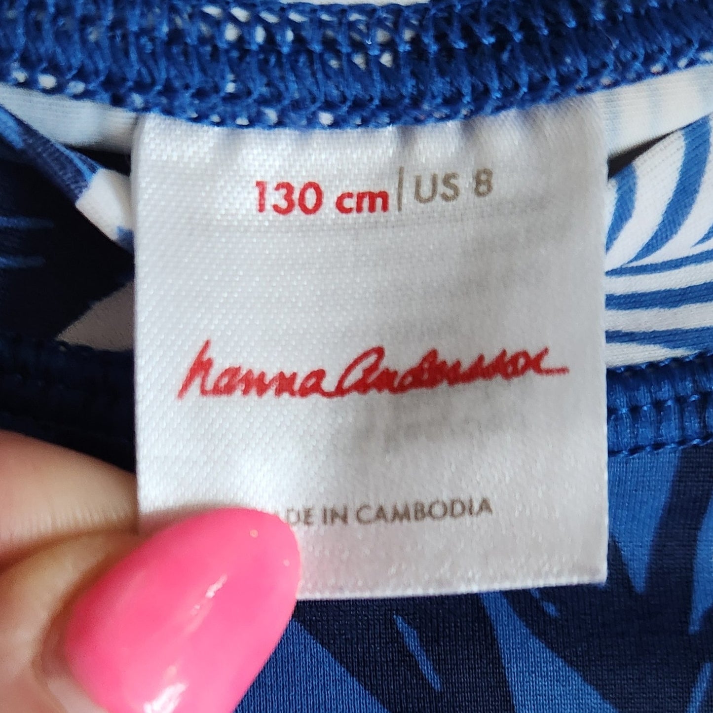 Hanna Andersson Girls Printed Mixie Rashguard Short Swim Set Blue Daisy Size 8 | 130 cm