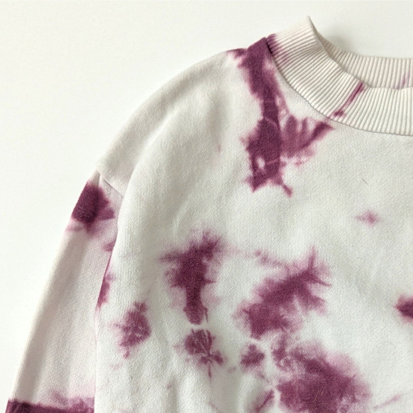 90 Degree by Reflex Women's White & Purple Tie Dyed Crewneck Sweatshirt Size XS