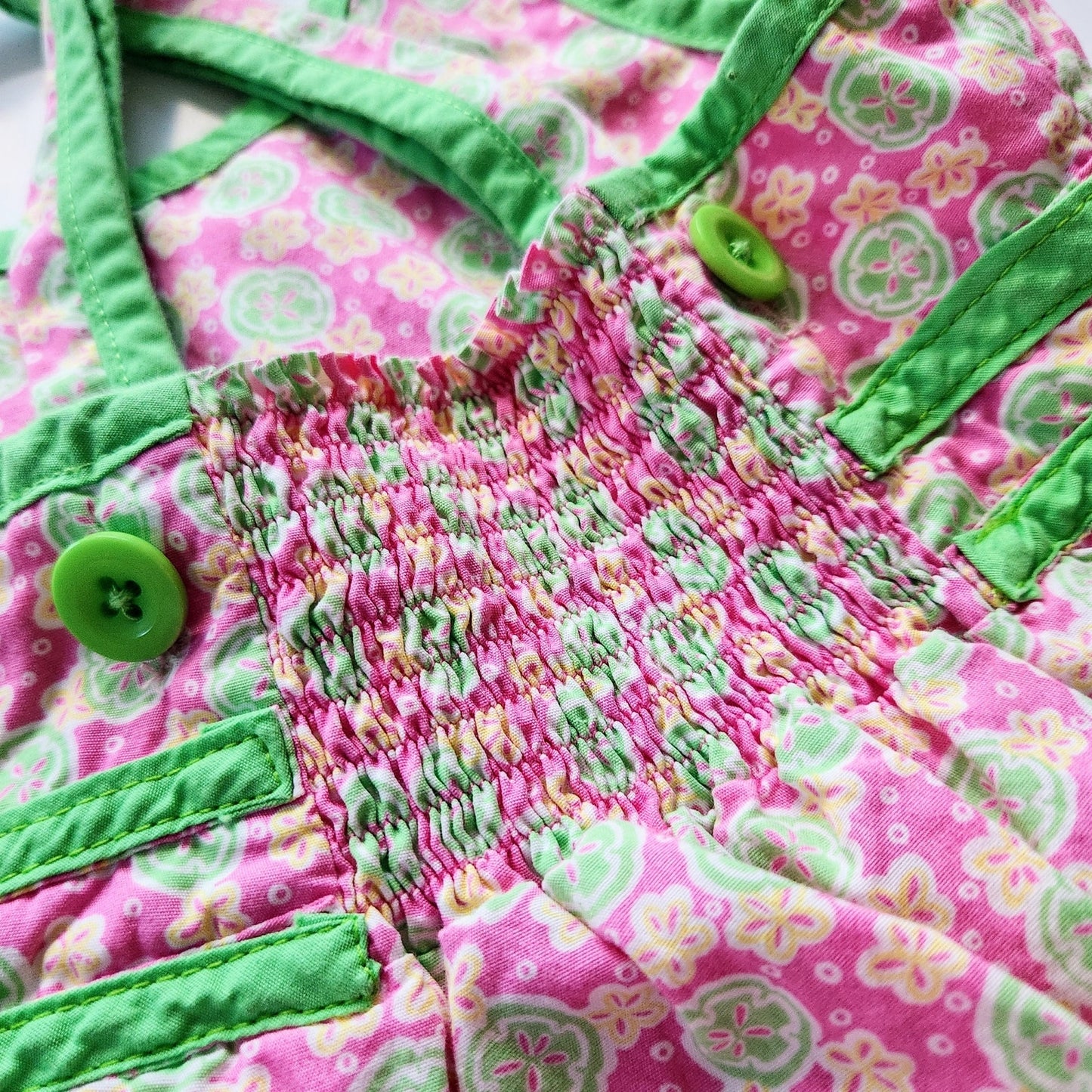 Lilly Pulitzer Vintage 90s Girls Pink & Green Sandollar Sleeveless Dress Size 5