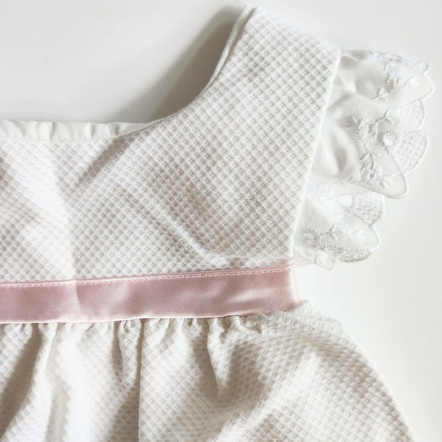 Little Bitty Vintage 1980s Baby Girls White Bear & Sailboat Dress Size 18 Months