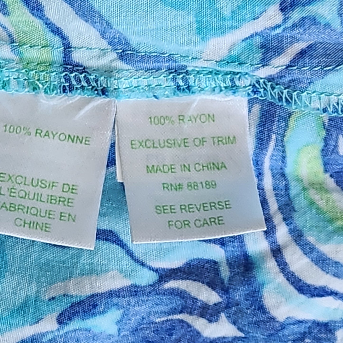 Lilly Pulitzer Women's Sonya Top β Sparkling Blue "Oh Shucks" Oyster Print Fringe Hem Size 8