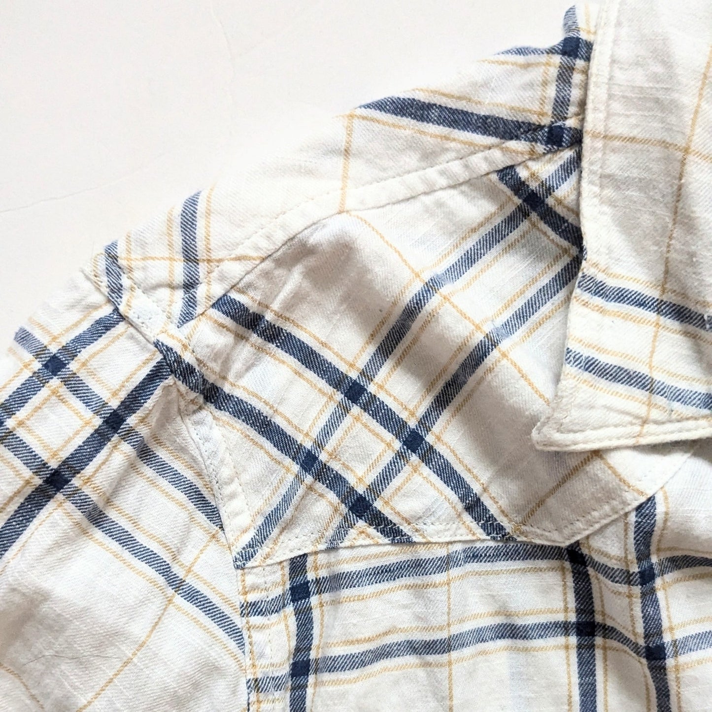 Lucky Brand Men's Short Sleeve Classic Fit Blue Plaid Cotton Flannel Shirt Sz XL