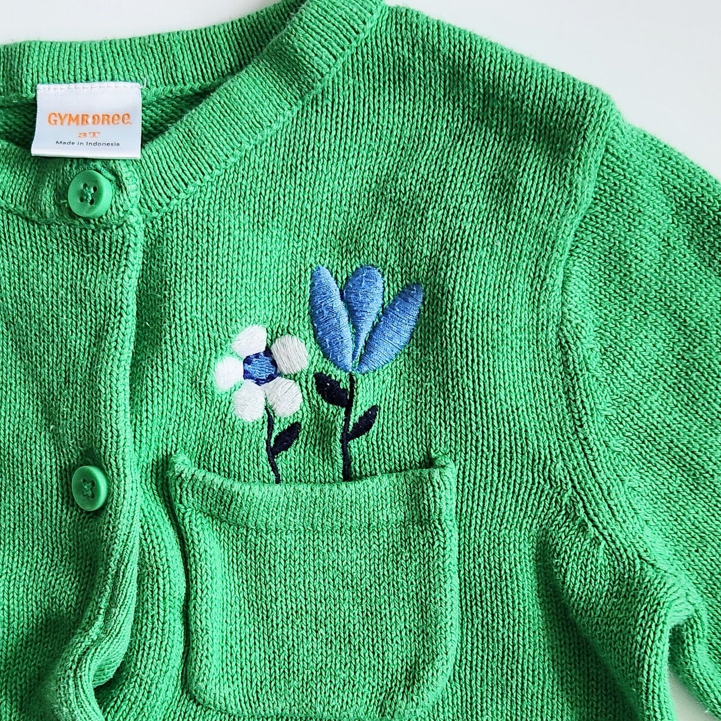 Gymboree Pocket Full of Posies Toddler Girls Green Turtle Cardigan Size 3T
