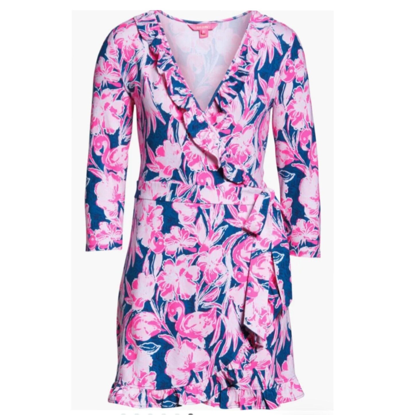 Lilly Pulitzer Jessalynne Romper in Inky Navy Flamingle Skort Dress Size XS