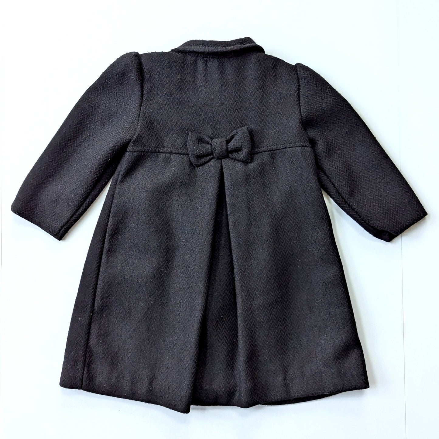Jillian's Closet Baby Girls Black Dress Coat with Back Bow Size 24 months