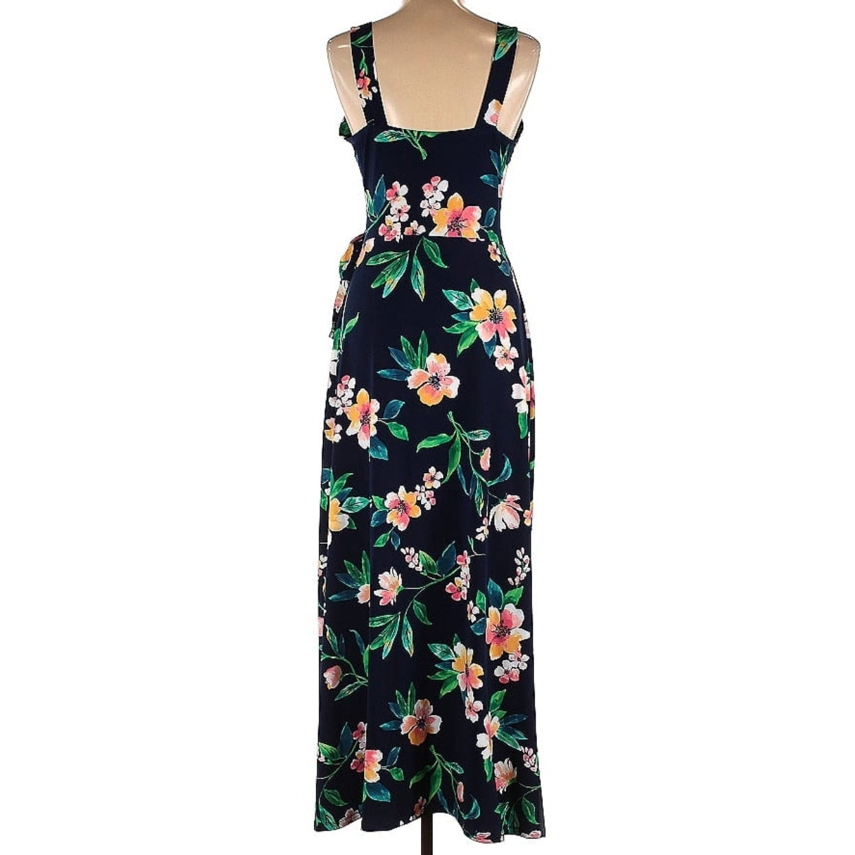 Market & Spruce Women's Blue Floral Hellena Wrap Maxi Dress Size L