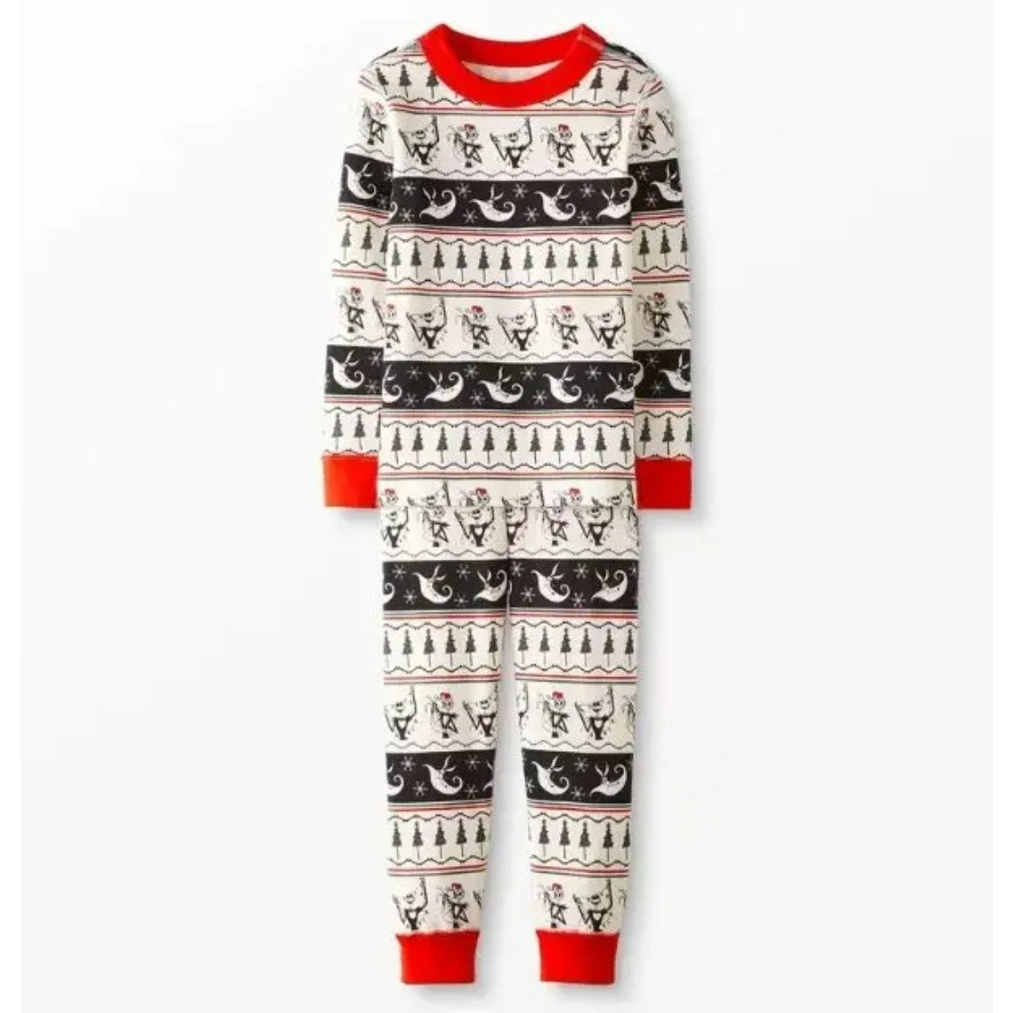 Hanna Andersson The Nightmare Before Christmas Fair Isle Long John PJs Sz 8