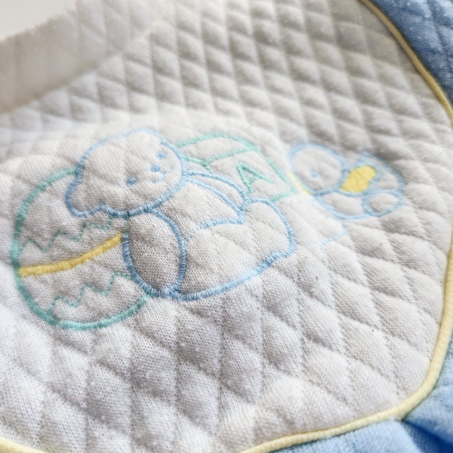 LéRoi Vintage 80s Kov.R.Alls Blue Baby Bear Quilted Footie Sleeper Size 0-3 mos