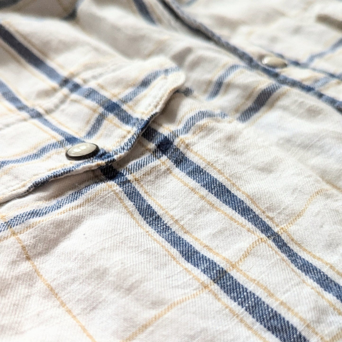 Lucky Brand Men's Short Sleeve Classic Fit Blue Plaid Cotton Flannel Shirt Sz XL