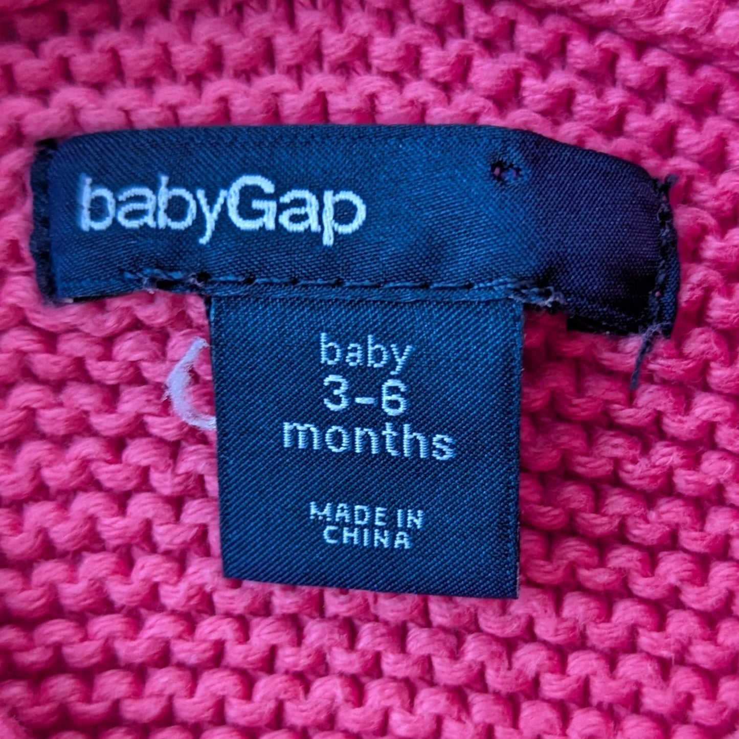 Baby Gap Baby Bear Cardigan Sz 3-6 mos | 58-69 cm Pink Cotton Knit Hooded Ears