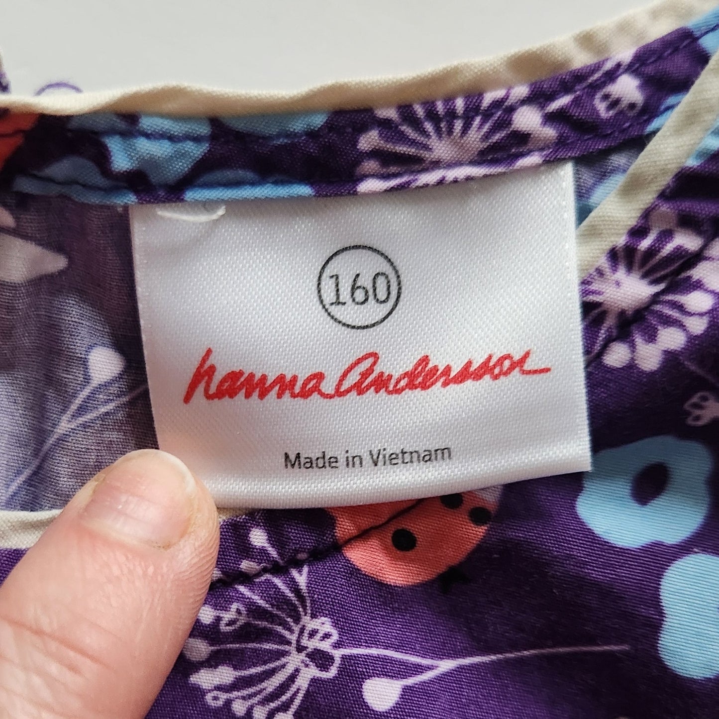 Hanna Andersson Girls Bird Woven Top Chateau Purple Size 14-16 | 160 cm
