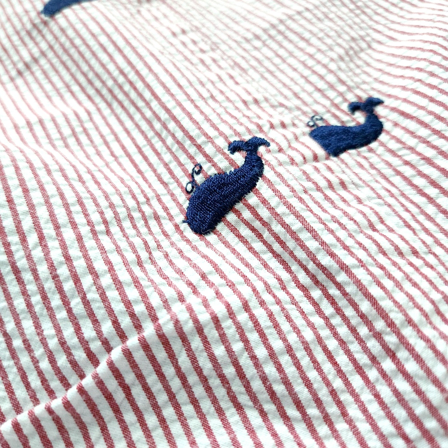 Vintage Just Ducky Reversible Baby Boy Romper Nautical Seersucker Size 24 Months