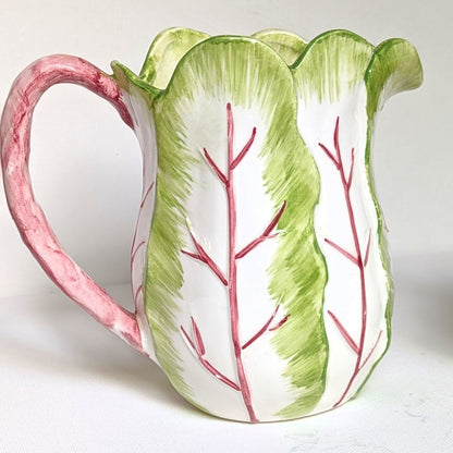 The Haldon Group Tobacco Leaf Pitcher and Bowl with Handle Vintage 1988