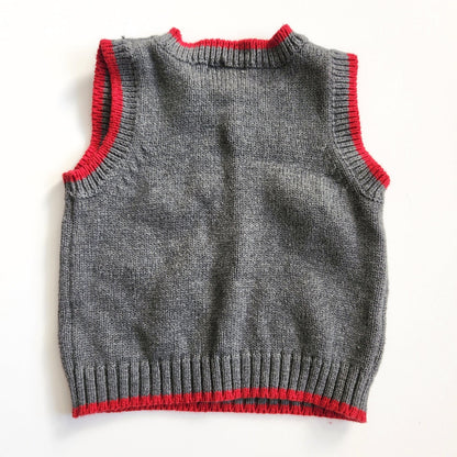 Greendog Vintage Y2K Christmas Holiday Train Embroidered Sweater Vest Sz 12 mos