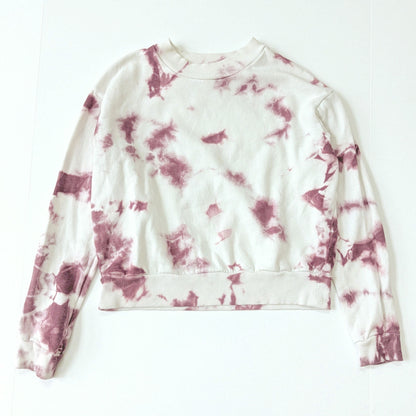 90 Degree by Reflex Women's White & Purple Tie Dyed Crewneck Sweatshirt Size XS