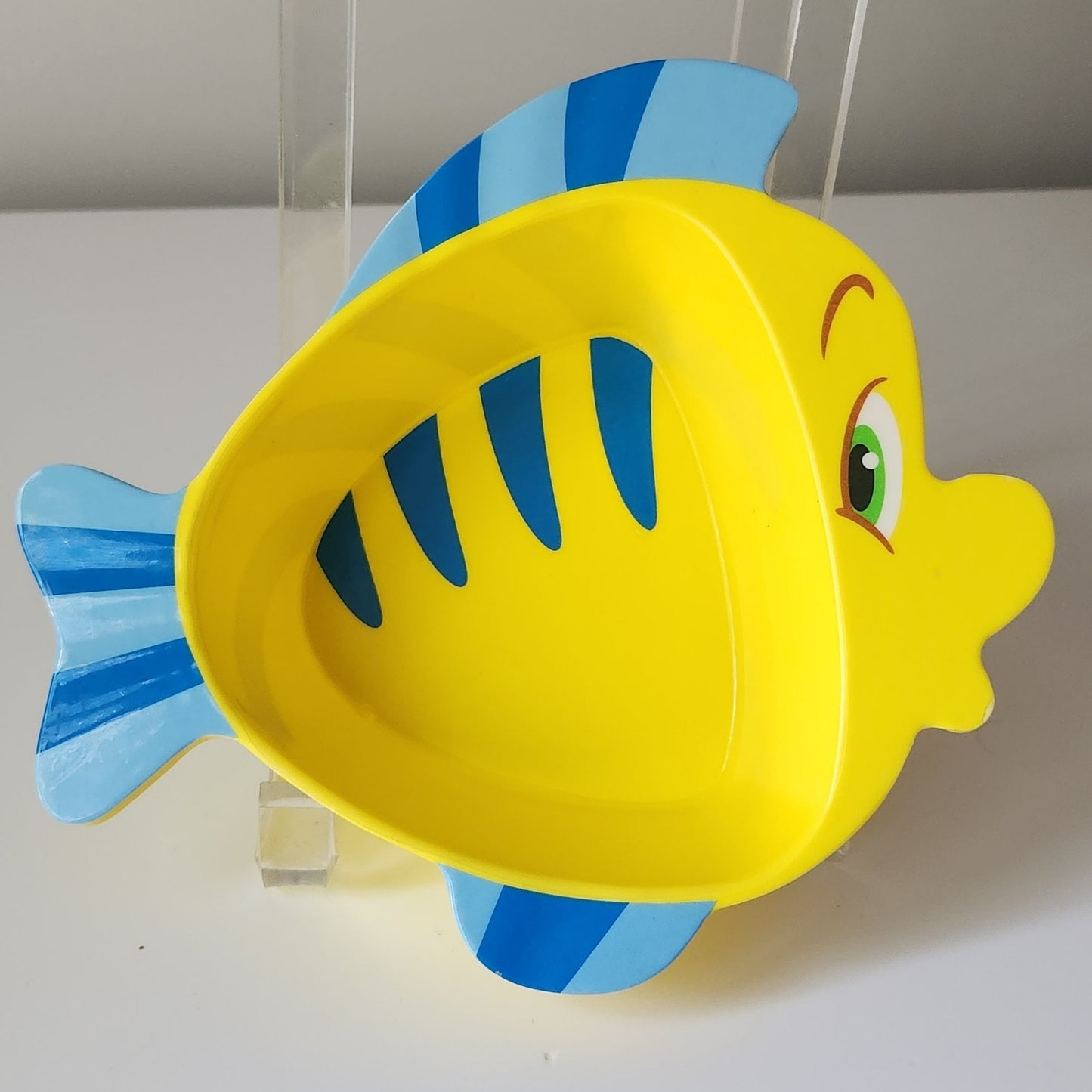 Disney Store Vintage 2000s The Little Mermaid Flounder Fish Child's Plastic Bowl