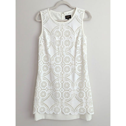 Laundry by Shelli Segal Ivory Eyelet Lace Sleeveless Sheath Dress Women’s Size 6