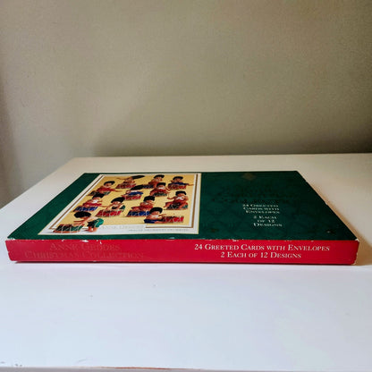 Anne Geddes Christmas Card Set – Vintage 1990s Greeting Cards Boxed Set – 24 Unused Cards w/ Envelopes – “Twelve Days of Christmas”