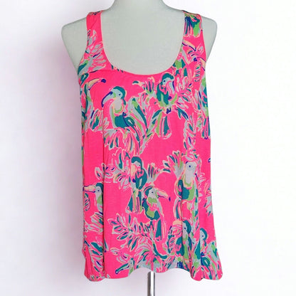 Lilly Pulitzer Women's Monterey Racerback Pink Toucan Tango Tank Top Shirt M