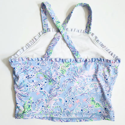 Lilly Pulitzer Luxletic Letitia Bra Tank in Blue Peri The Turtle Package Size M