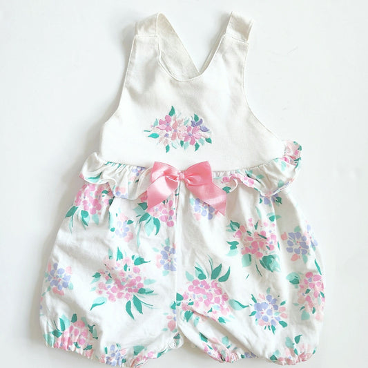 Mine Alone Vintage 1994 Infant Cotton Floral Bubble Romper Size 6-9 Months NWT