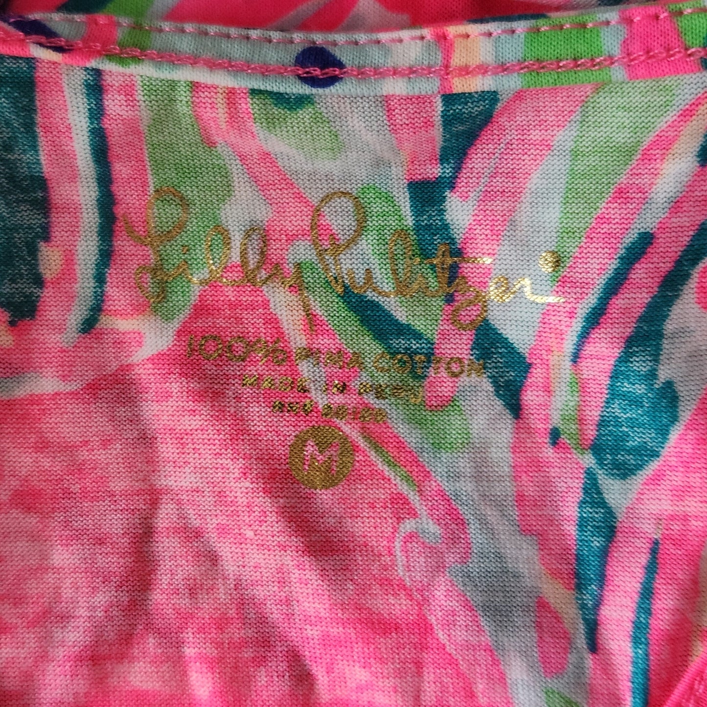 Lilly Pulitzer Women's Monterey Racerback Pink Toucan Tango Tank Top Shirt M