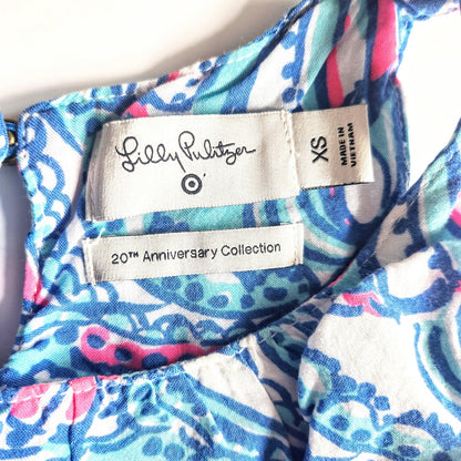 Lilly Pulitzer x Target Girls My Fans Maxi Dress 20th Anniversary Size XS