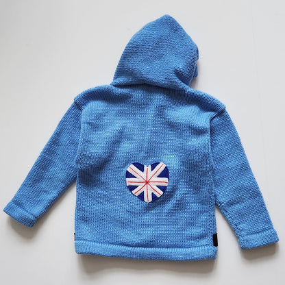 United Ideas London Hooded Jumper Sweater Cardigan w/ Guardsman Appliques Sz 4