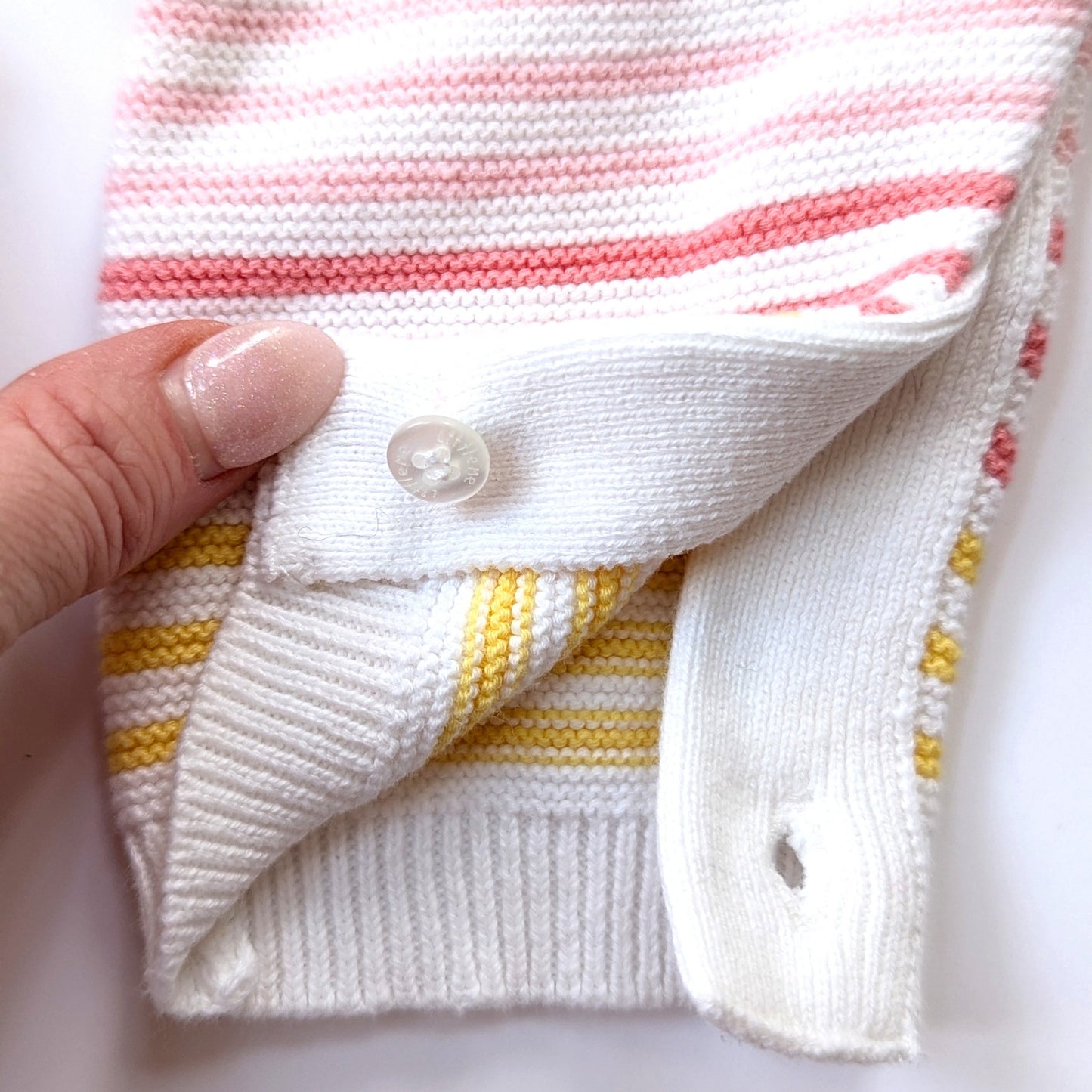 Little Me	Rainbow Striped Cotton Sweater Long Sleeve Bodysuit Size 6 months	EUC