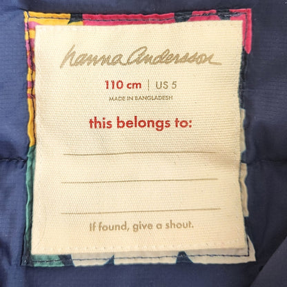 Hanna Andersson 	Superlight Down Vest Navy Multi Floral Size 5 | 110 cm