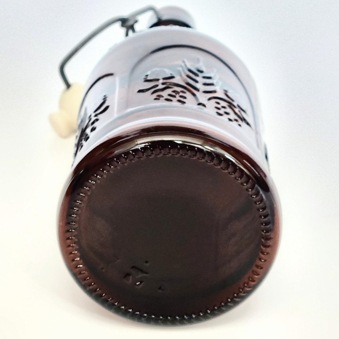 Vintage Dr JM McGillicudy's Sasparilla Brown Amber Embossed Glass Bottle EZ Cap