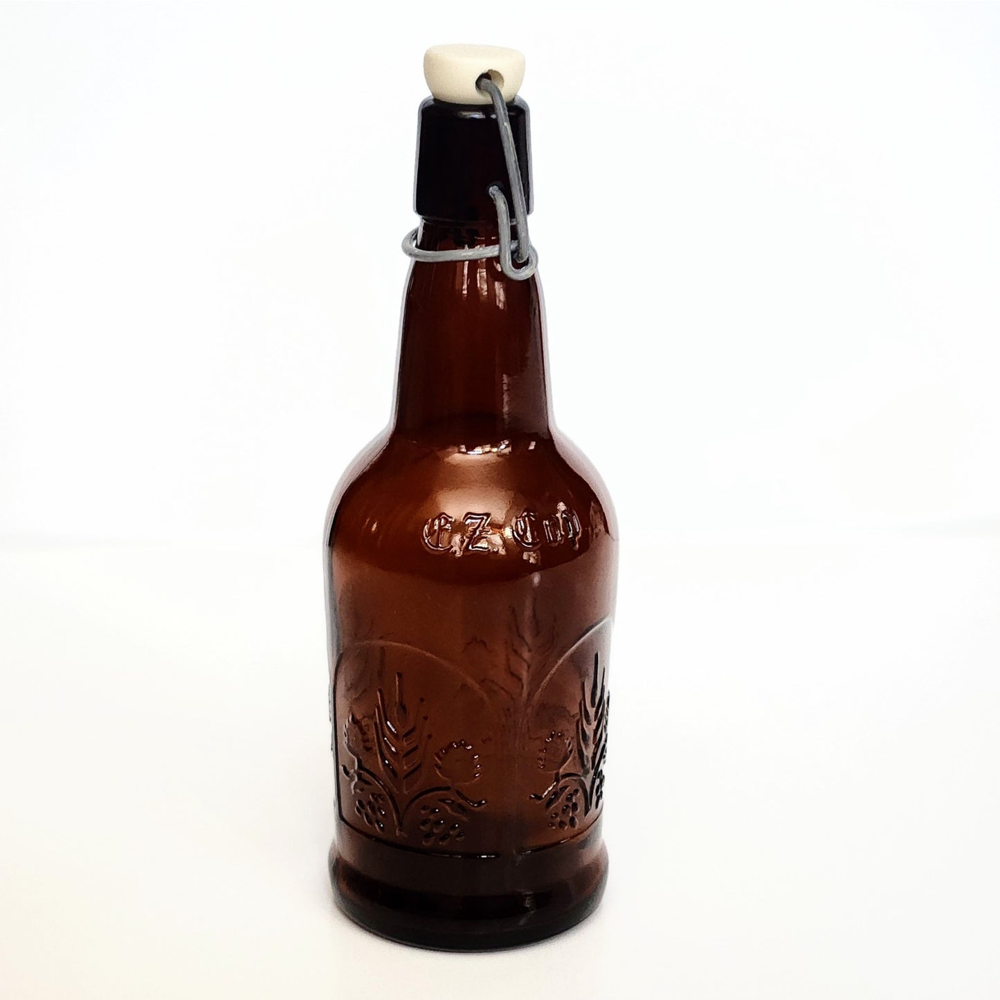 Vintage Dr JM McGillicudy's Sasparilla Brown Amber Embossed Glass Bottle EZ Cap