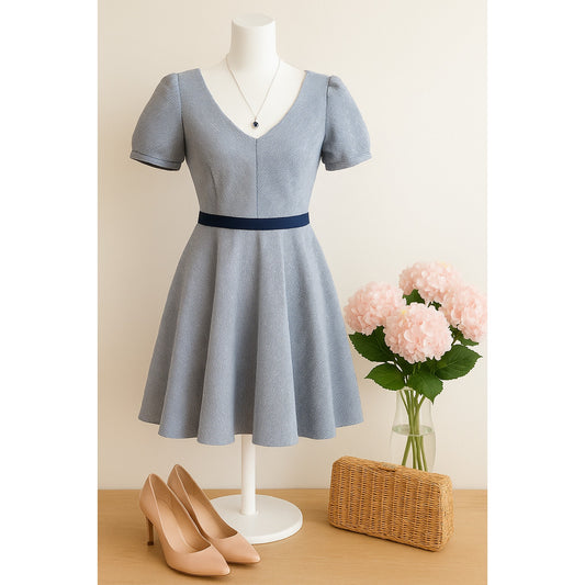 Z Spoke Zac Posen Lord & Taylor Blue & White Striped Dress Size 4