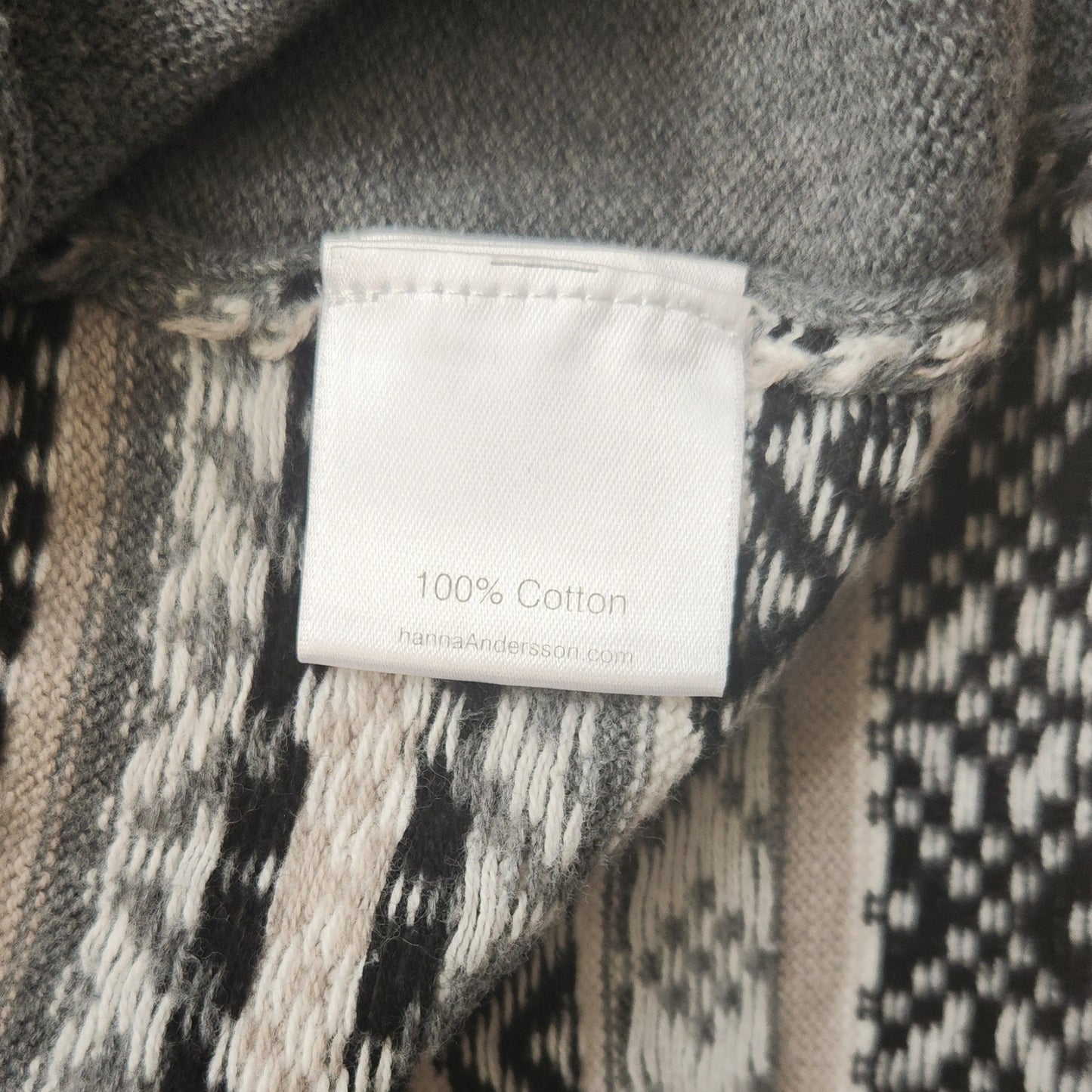 Hanna Andersson Snow & Tell Fair Isle Sweater Dress Grey Multi Size 5 | 110 cm