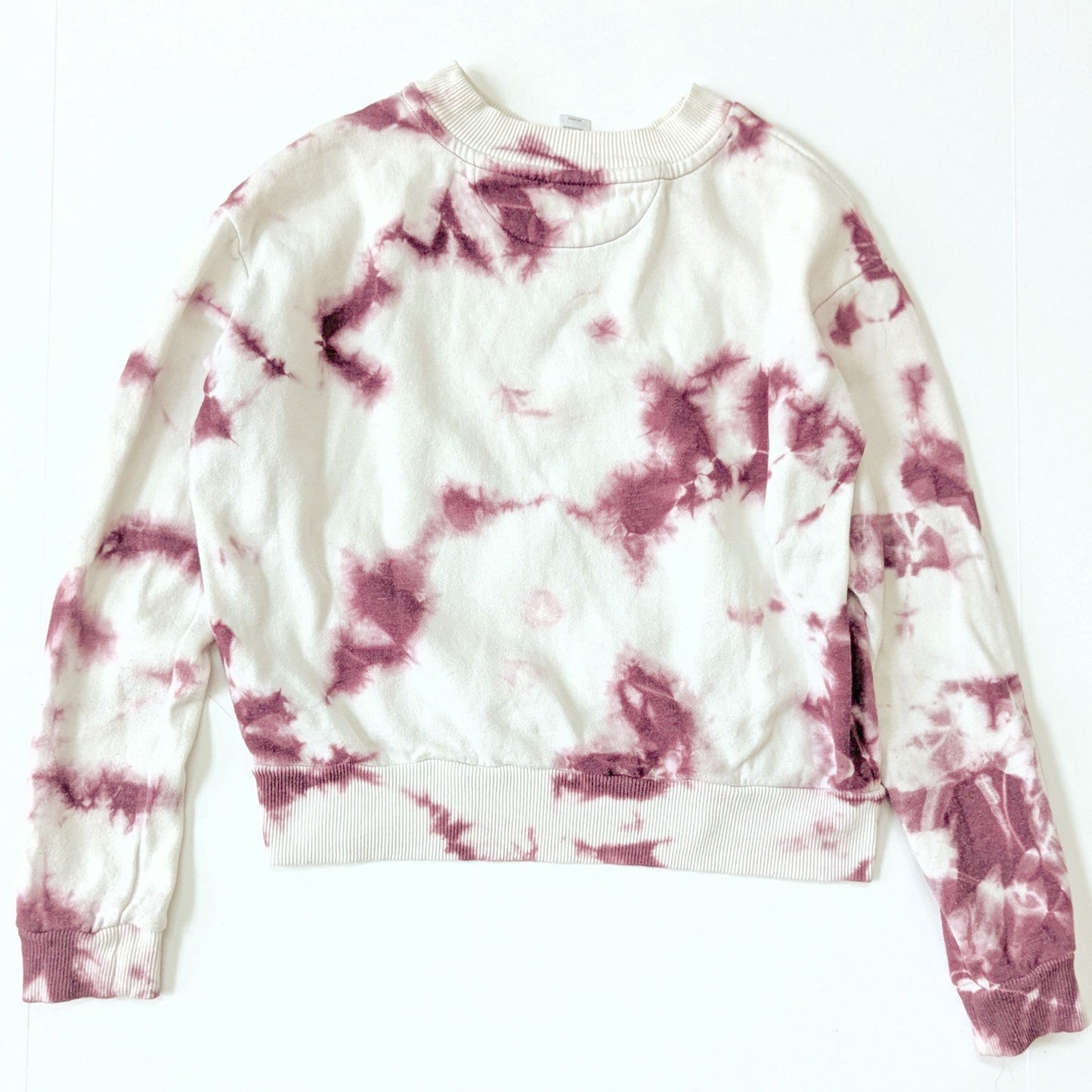 90 Degree by Reflex Women's White & Purple Tie Dyed Crewneck Sweatshirt Size XS