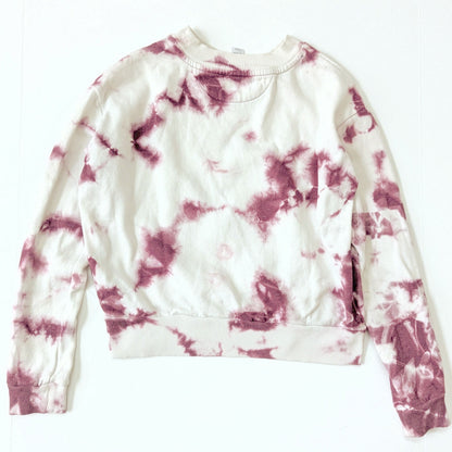 90 Degree by Reflex Women's White & Purple Tie Dyed Crewneck Sweatshirt Size XS