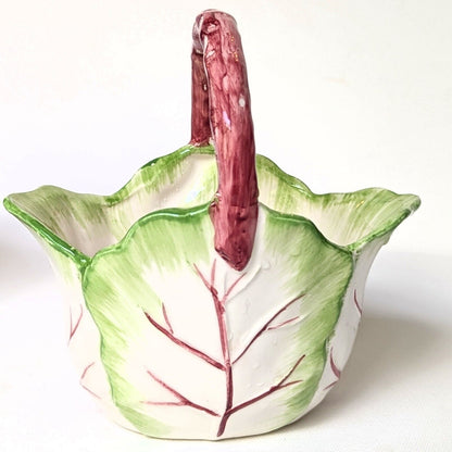 The Haldon Group Tobacco Leaf Pitcher and Bowl with Handle Vintage 1988