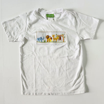 🦁Classic Whimsy Toddler Jungle Animal Smocked Tee Kids Size 5
