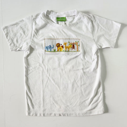 🦁Classic Whimsy Toddler Jungle Animal Smocked Tee Kids Size 5