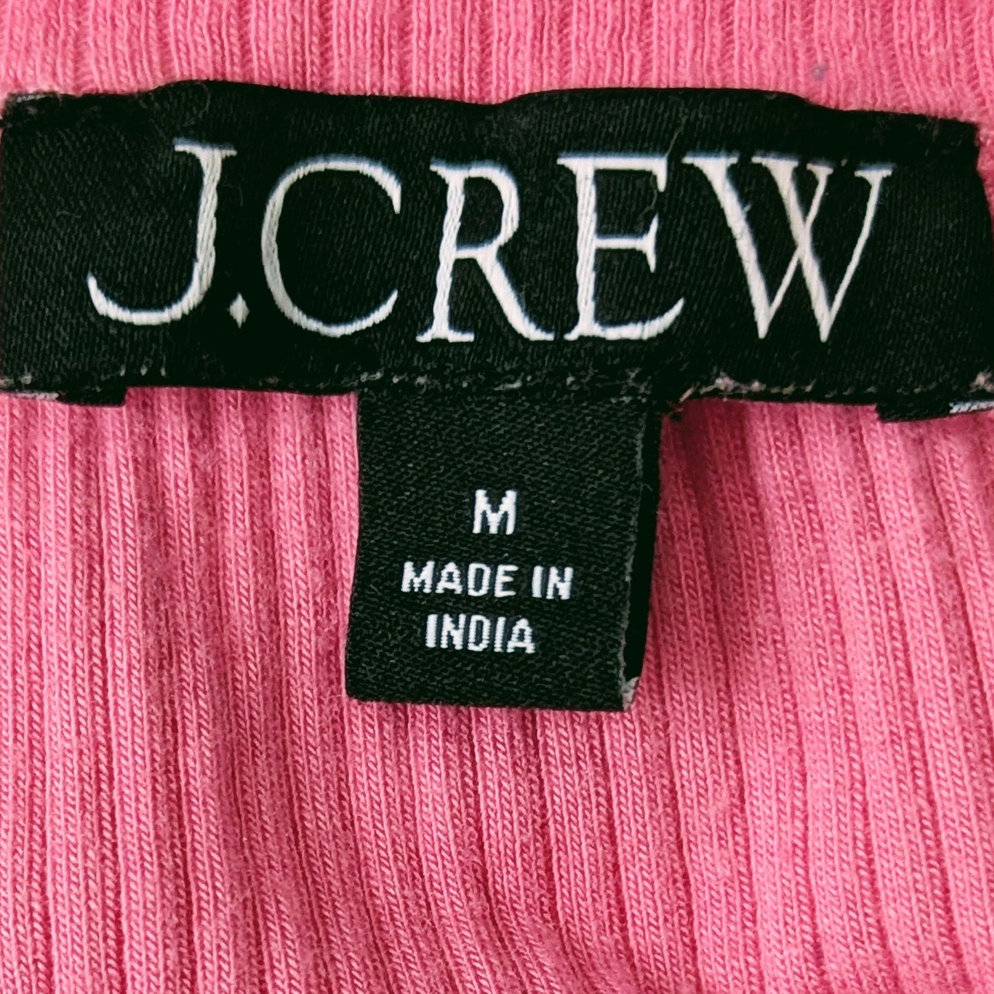 J.Crew Pointelle Pink Long Puffed Sleeve T-shirt Women Size M Cotton Modal Blend