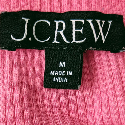 J.Crew Pointelle Pink Long Puffed Sleeve T-shirt Women Size M Cotton Modal Blend
